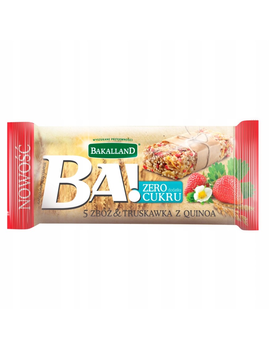Bakalland Ba! truskawka z quinoa Baton zbożowy