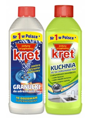 KRET Granulki do udrożniania 400g  Żel 500g