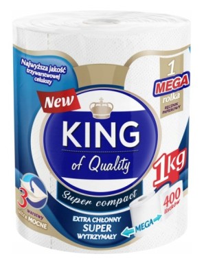 KING Ręcznik papierowy 1 rolka 400 listków 3-W
