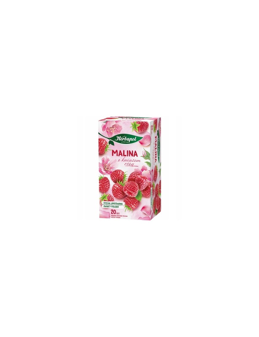Herbapol herbata malina z kwiatem róży 20T 46g