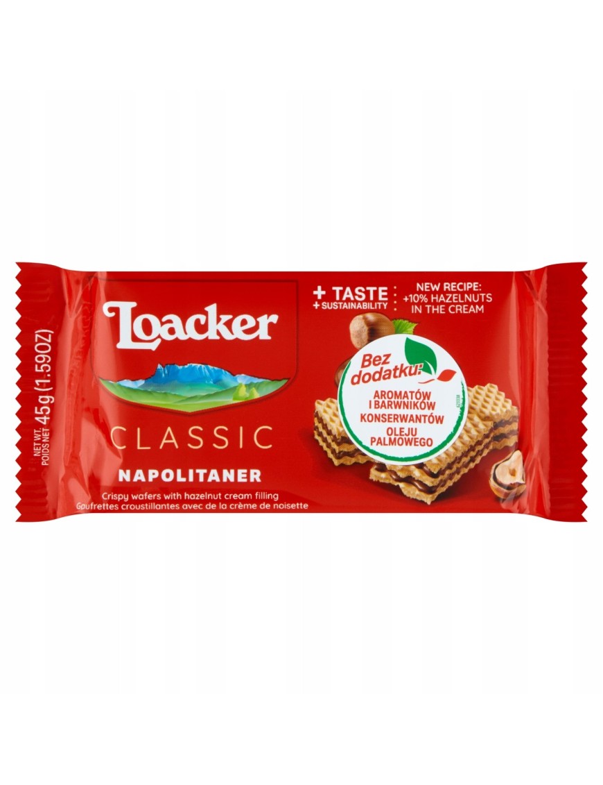 Loacker wafle z kr. orzechowym Napolitaner 45g