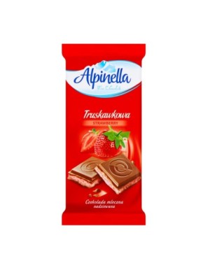 Alpinella Czekolada mleczna truskawkowa 100 g
