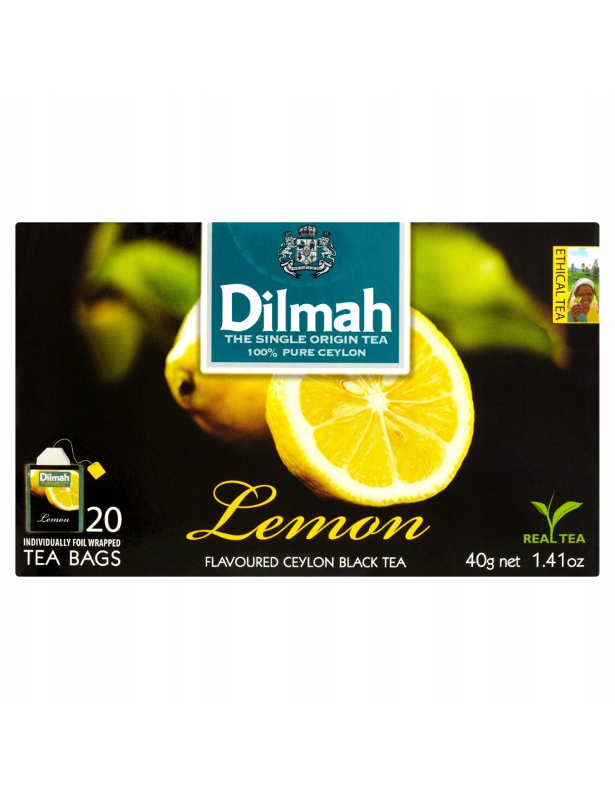 Dilmah Cejlońska herbata z aromatem cytryny 40g 20