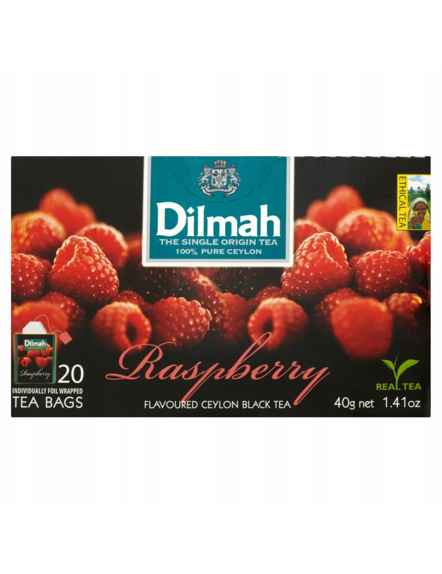 Dilmah czarna herbata z aromatem maliny 40 g 20T