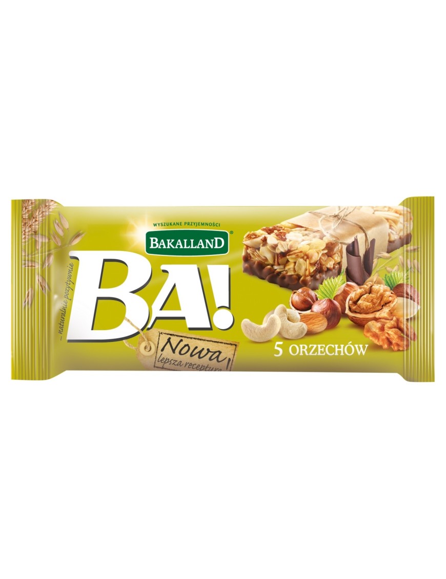 Bakalland Ba! 5 orzechów Baton zbożowy 40 g