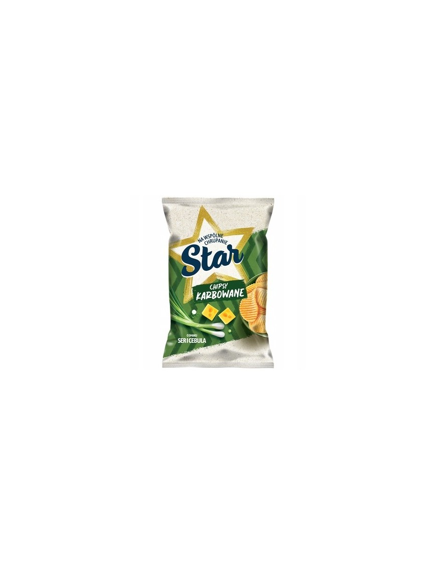 Star Chipsy karbowane o smaku ser i cebula 120g