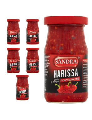 6x Sandra Harissa Pasta z ostrych papryczek chilli 185 g