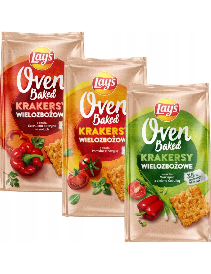 Lay's Lays Zestaw Oven Baked Crakers 3x 80g