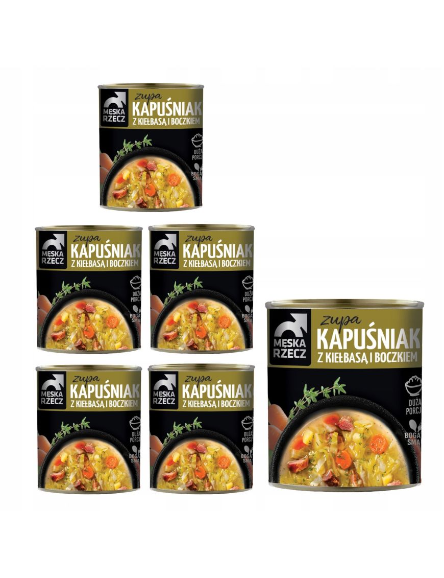 6 x Zupa kapuśniak z kiełbasą i boczkiem 810g Męska Rzecz