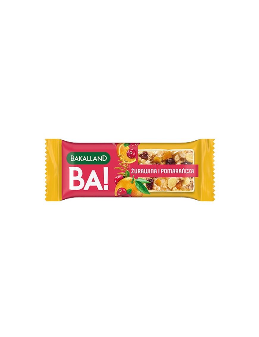 Bakalland Ba! żurawina & pomarańcza Baton 40 g